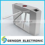 304 Stainless Steel Both Directional Electronic Half Height Inclined Tripod Barrier Entrance Turnstile thumbnail-3