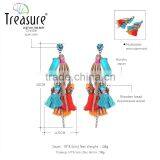 Fashion Jewelry Vintage Bohemian Ethnic Beautiful Colorful Tassel Dangle Earring thumbnail-5