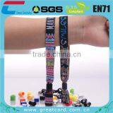 Custom Different Design Woven Logo Weave Wristbands for Events thumbnail-5