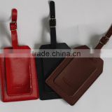 china cheap genuine leather travel luggage tag,custom PU leather luggage tag for trip