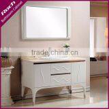 ROCH 8039 Rectangle Solid Wood Bathroom Vanity Antique With Cream marble Top