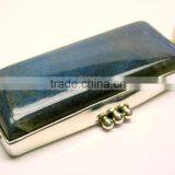 Labradorite Rectangle Cabochon Natural Gemstone Pendant, 925 Solid Sterling Silver Pendants, Designer Bezel Pendant thumbnail-3