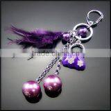 Promotional Sales Artificial Pearl Beads and Alloy Lady Handbag Pendant Keychain thumbnail-3