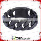 Fashion Stainless Steel Chain Jewelry Plated Gun Black Motorcyc Chain Bracelet Stainless Steel Mess Men Chain Bracelet for Sale thumbnail-1