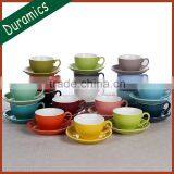 Custom Many Colors Durable Porcelain Coffee Cup and Saucer thumbnail-1