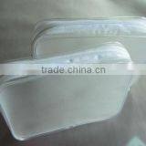 White Frosted Zipper Closure Transparent Clear Pvc Cosmetic Bag thumbnail-2