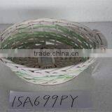 Round Willow/wood Chip Tray With Handle