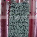 Lace Hem Hot Pink Black Rompers Jumpsuits Wholesale Baby Lace Romper Solid Ruffle Petti Romper Posh Girls Lace Romper for Kids thumbnail-3