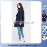 Wholesale Latest Design Ladies Trumpet Sleeves and Double Breasted Notched Wool Blends With Sash Fashion Winter Coat thumbnail-2