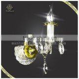 European Style Classic Crystal Candle Wall Lamp Antique Brass Wall Lamp, Light Source Bedside Wall Lamp thumbnail-1