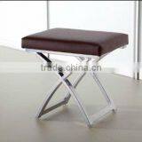 Bedroom Stool Chair Choc, Ivory, Black Faux Leather Dressing Table Stool Steel