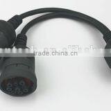 Deutsch Splitter Y Cable , OBD2 16pin Female to 2pcs J1939 9pin Connector