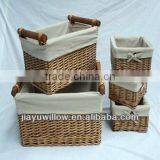 Wholesale Cheap Willow Beautiful Storage Basket With Liner thumbnail-1