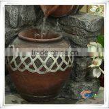 Beautiful Three Pots Rustic Garden Lighted Water Fountain thumbnail-3