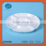 Devided White Cheap Ceramic Dinner Tray,5-Section Ceramic Appetizer Tray thumbnail-1