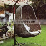 2016 ALL-weather outdoor pe rattan hanging egg shaped swing chair