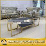 Eurpean Style Stainless Steel Golden Glass tv Stand thumbnail-4