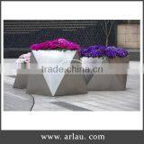 Arlau Small Stainless Steel Flower Pot, Large Chinese Garden Pots thumbnail-1