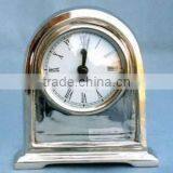 Silver plated desk clock,Desk clock,Desktop clock,Silver desk clock,Promotional desk clock,Small desk clock,Executive desk clock