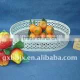 Creamywhite egg shaped storage fruit basket wire craft home decor