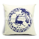 Chinese style printed throw pillow cover
