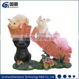 Attractive Welcome Pig Garden Sign Statue