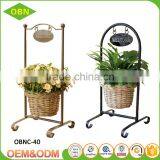 China Most Popular Cheap 100 % Pure Handmade Custom Decorate Wicker Flower Basket With Steel Frame thumbnail-2