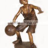Garden Boy Playing Basketball Bronze Sculptures thumbnail-1
