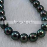 Wholesale 13-14mm Peacock Green Genuine Tahitian Pearl Strands thumbnail-2