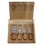 Lovely Cheese Knife Set With Rubber Wood Holder thumbnail-4