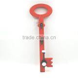 Everyday Crafts Key Shape Antique Chinese Carved Plaque Wooden Wall Hanger With Hooks thumbnail-4