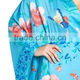 Dropshipping Pajamas Sleepwear Women Fashion Long Stain Silk Robes Floral Print Pajamas Wholesale Custom Made Sleepwear thumbnail-5