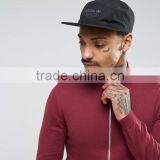 2017 Competitive High Quality New Design Durable 100% Cotton Soft Touch Knit Funnel Neck Burgundy Running Casual Men Jumper thumbnail-3