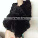 White Color Fashion Winter Knitting Fur Scarf Factory thumbnail-3