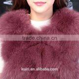 High Quality Winter Fashion Women Real Fox Fur Vest Lady Genuine Leather Fur Coat Warm Vest Fox and Rabbit Fur Overcoat Gilet thumbnail-4
