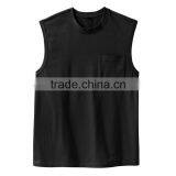 180gsm 100 Cotton Plus Size Wholesale Men's Blank Pocket Sleeveless T Shirt thumbnail-2
