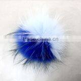 Myfur Winter New Style Dyed Bi-Color Raccoon Fur Hat Pom Poms thumbnail-1