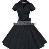 Walson Women's 1950s V-neck Vintage Rockabilly Full Circle Dress thumbnail-6