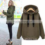 Cheap Ladies Thick Fleece Large Size Loose Blank Hoodies thumbnail-1