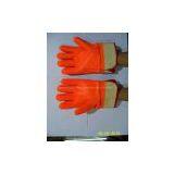 Fluorescent Single Dipped PVC Glove, Foam Insulated Liner, Smooth Finish,Safety Cuff thumbnail-2