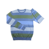 Wholesale Men's Good Quality Colorblock Pullover Long-Sleeve Crewneck Striped Sweater thumbnail-1