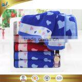 China Manufacturer Wholesale Cheap Couple Towels Heart-shaped Jacquarded Bamboo Face Towel Red and Blue Wedding Towel 35cm*75cm thumbnail-6