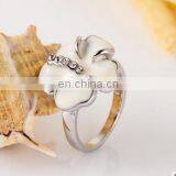 Classic Genuine Austrian Crystals Sample Sales Platinum Plated Black Flower Ring Jewelry Party OFF thumbnail-2