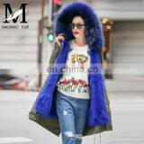 2016 Fashion Camouflage Fox Fur Parka Coat With Big Szie Raccoon Fur Clloar Winter Jackets For Ladies thumbnail-1