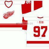 Embroidered Custom Name/Number Detroit Red Wings Team Hockey Uniform thumbnail-2