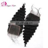 Wholesale Factory Price 100% Brazilian Hair Deep Wave Cheap Human Hair Lace Top Closure