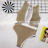 Women 2019 Patchwork Mesh New High Cut Beach Bikini Leopard Print Sexy Thong Swimwear Mujer Padded Hollow Beauty Back Swimsuit thumbnail-4