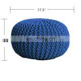 Indoor & Outdoor Hand Knitted Style Pouf Comfortable Floor Ottoman Kids Room Decorative Seating thumbnail-3