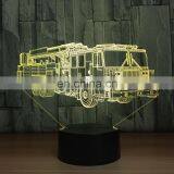 3D Fire Engine Modelling Table Lamp 7 Colors Changing Fire Truck Car Night Light USB Sleep Light Fixture Bedroom Decor Kids Gift thumbnail-7