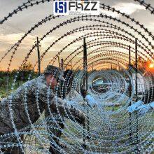 Double Spiral Cross Razor Barbed Wire Barrier With Concertina Coil for Border Line thumbnail-2